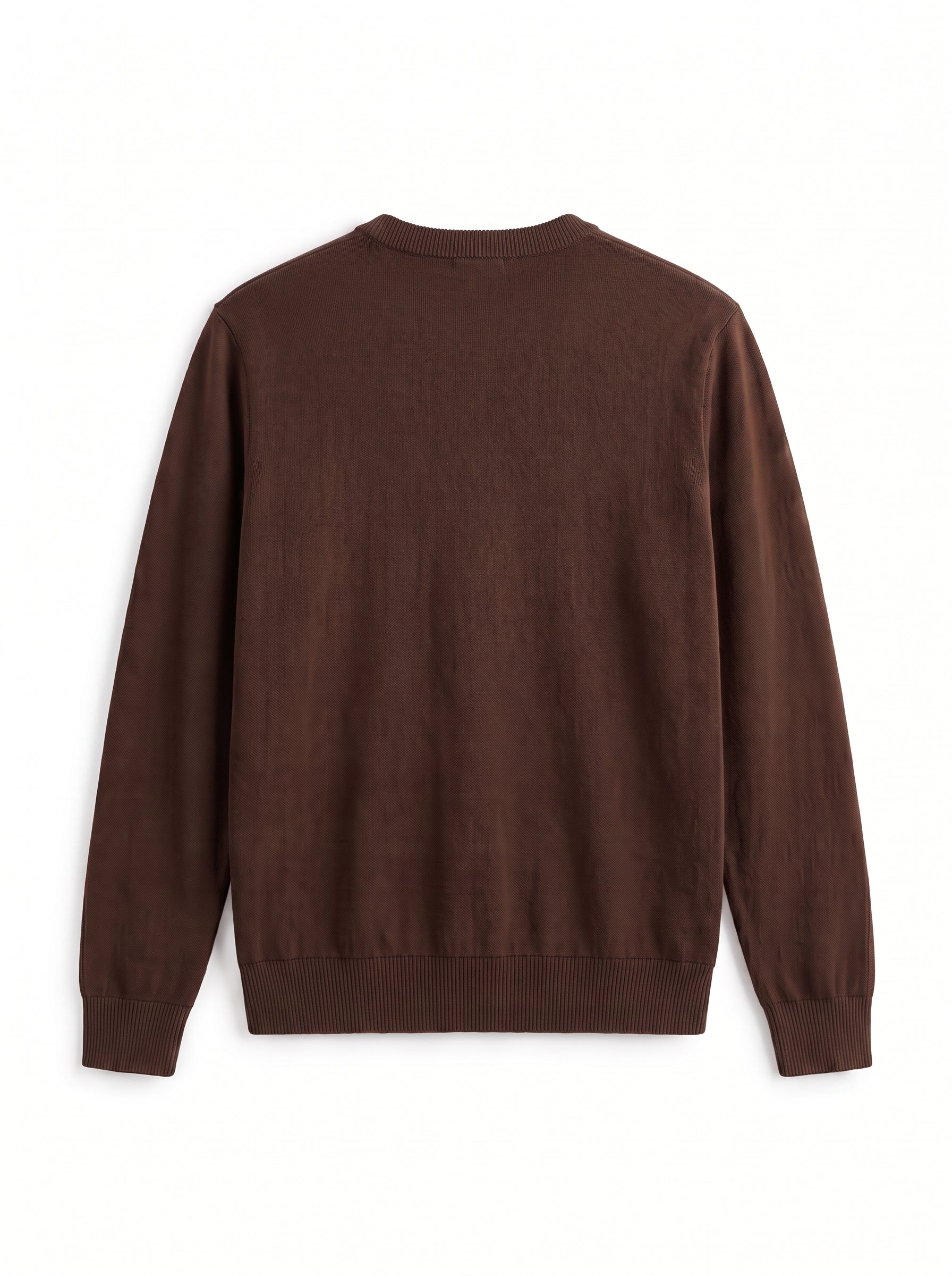 Lightweight Crew Neck Wool Sweater — Brown