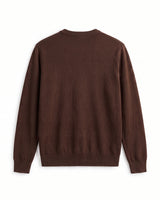 Lightweight Crew Neck Wool Sweater — Brown