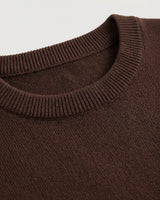 Lightweight Crew Neck Wool Sweater — Brown