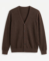 Lightweight Crew Neck Wool Sweater — Brown_Pit stripe