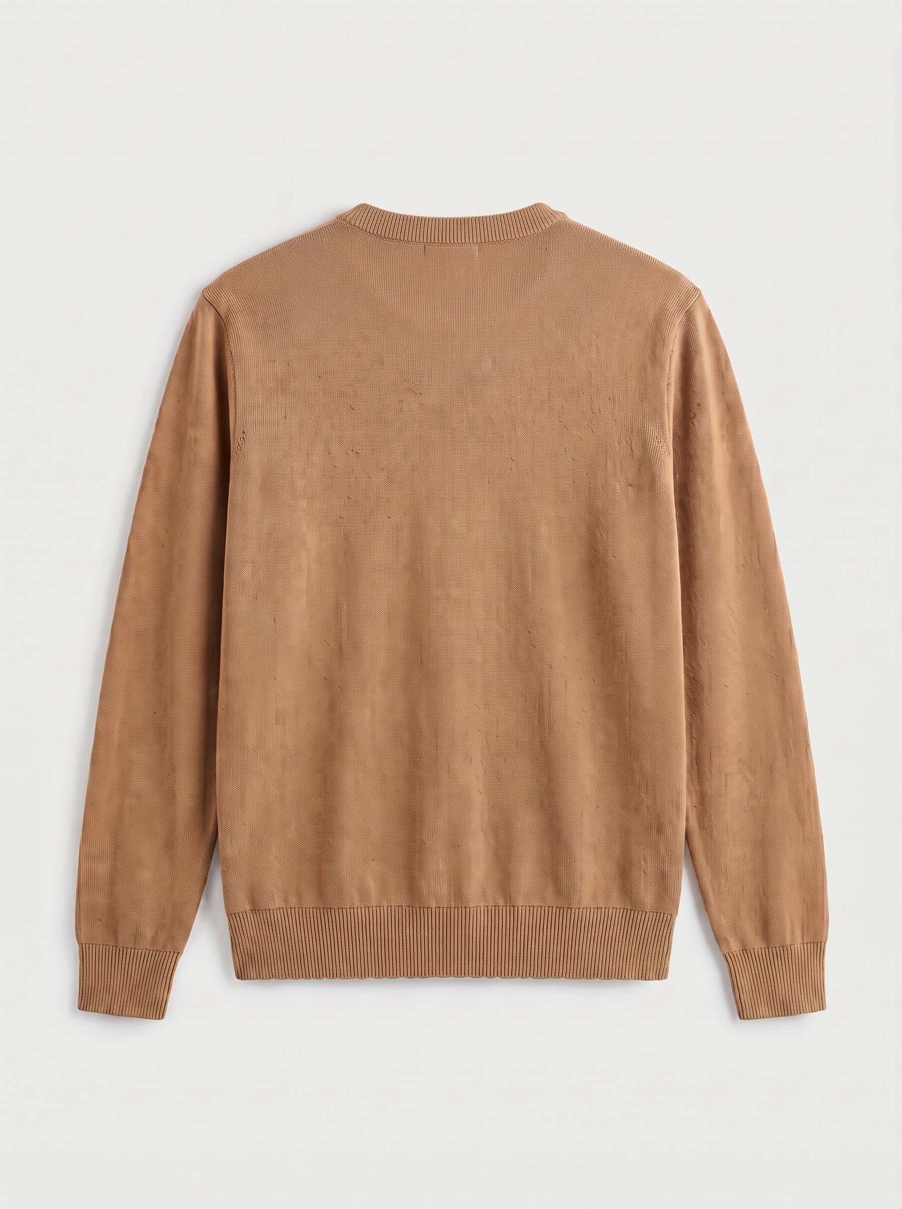 Lightweight Crew Neck Wool Sweater — Camel