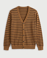 Lightweight Crew Neck Wool Sweater — Camel_Pit stripe