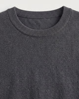 Lightweight Crew Neck Wool Sweater — Dark grey