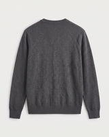Lightweight Crew Neck Wool Sweater — Dark grey_Pit stripe