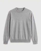 Lightweight Crew Neck Wool Sweater — Light grey