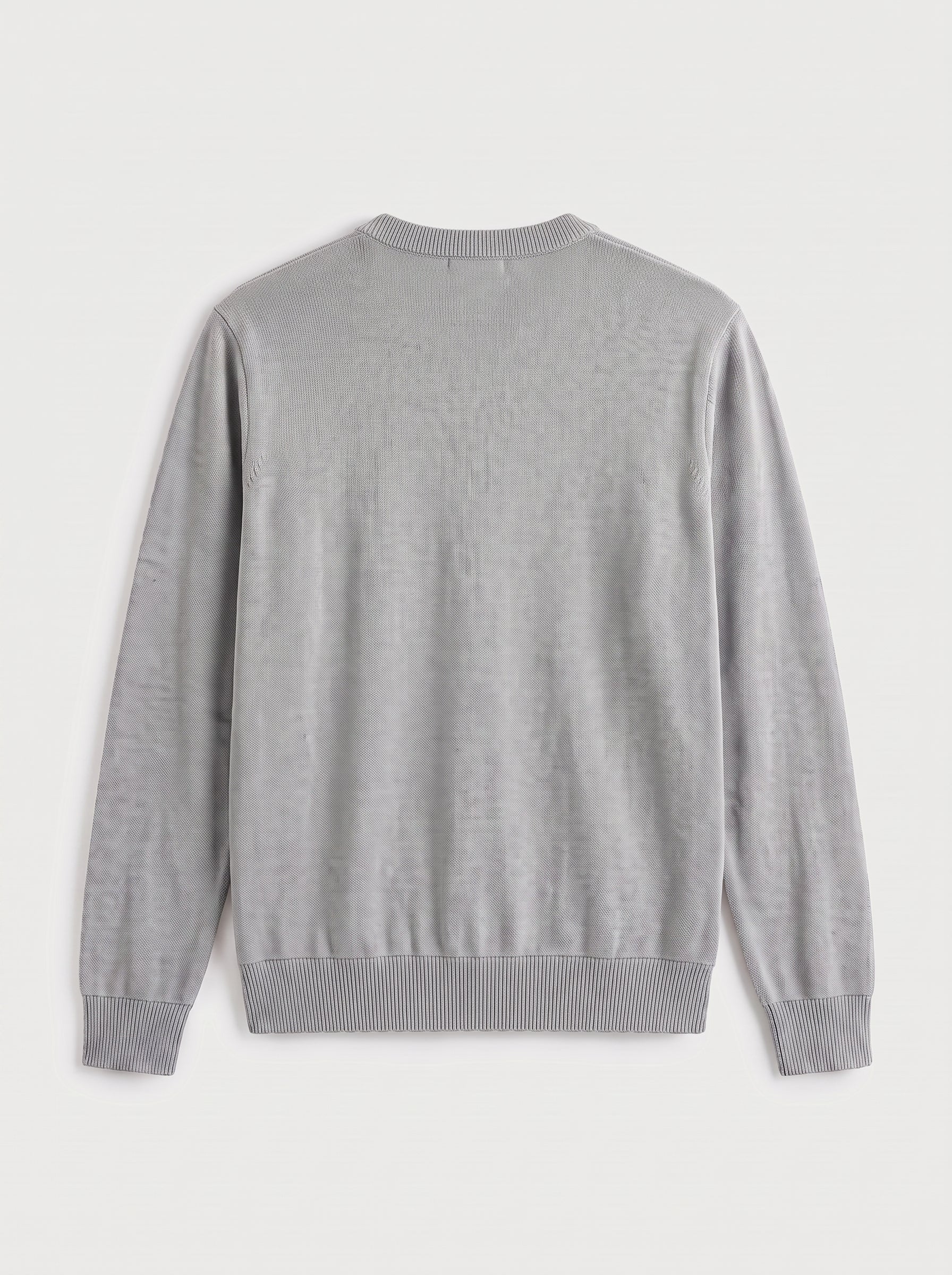 Lightweight Crew Neck Wool Sweater — Light grey