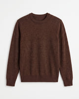 Classic Crew Neck Wool Sweater — Brown