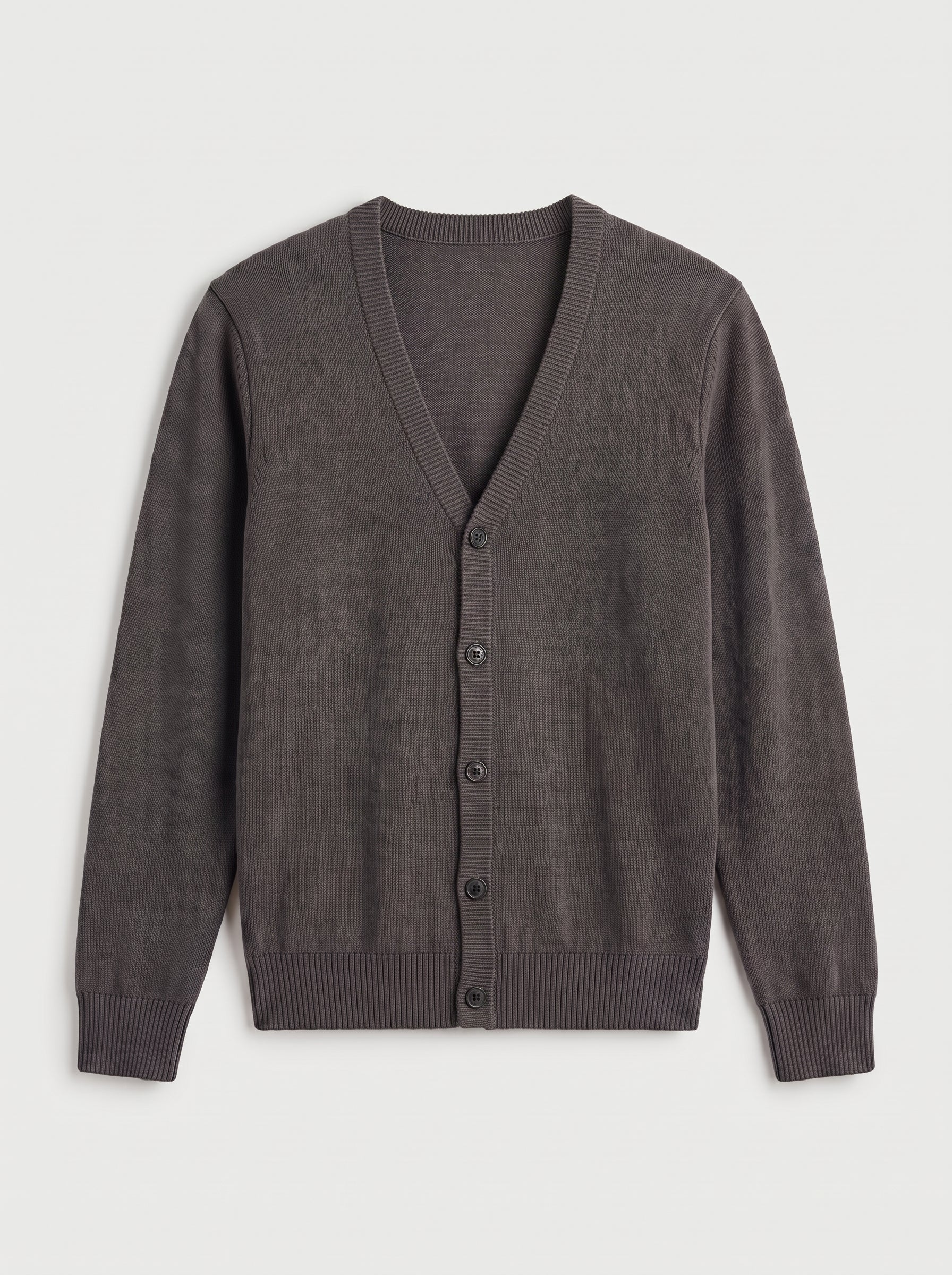 Classic Crew Neck Wool Sweater — Dark grey