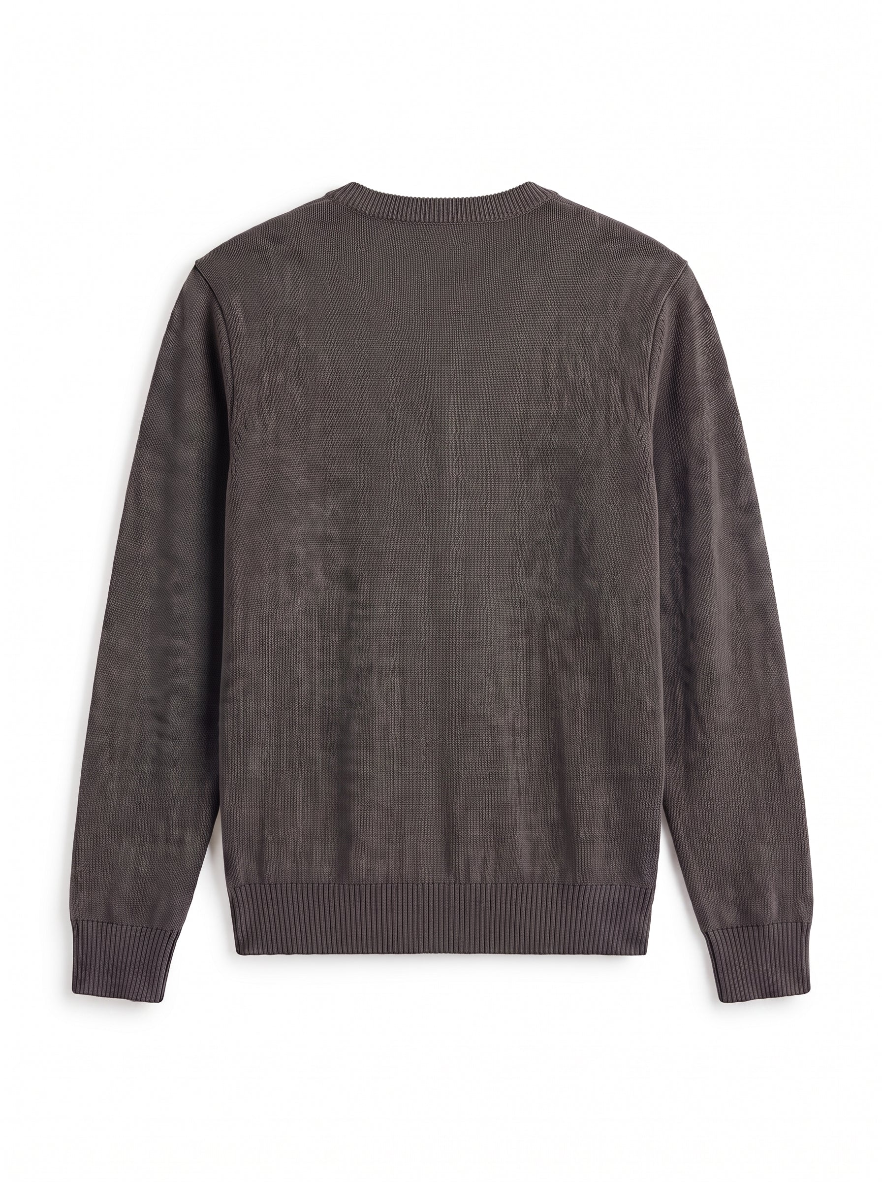 Classic Crew Neck Wool Sweater — Dark grey