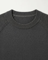 Classic Crew Neck Wool Sweater — Dark grey