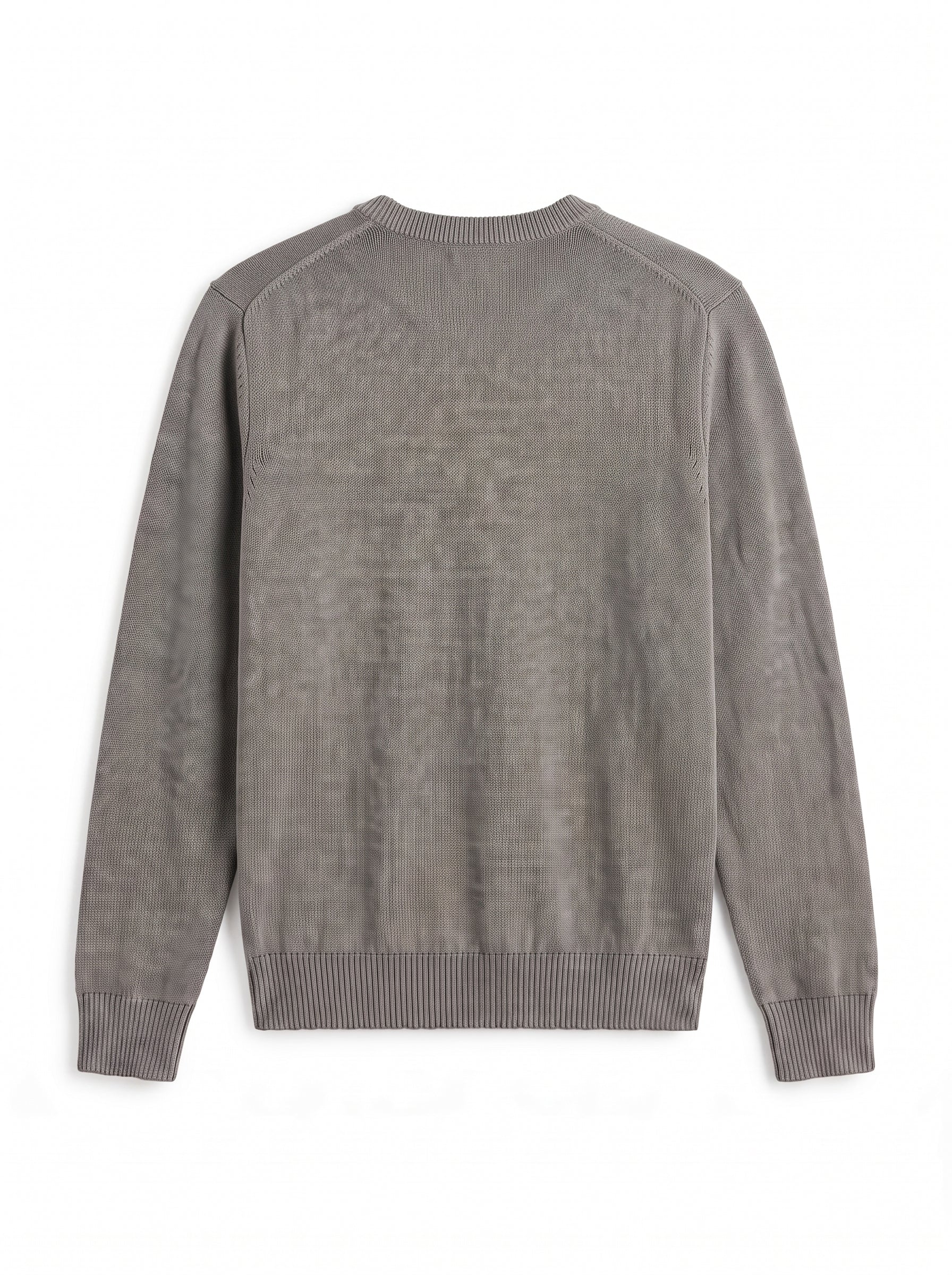 Classic Crew Neck Wool Sweater — Grey