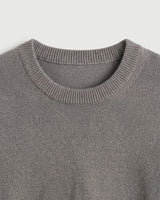 Classic Crew Neck Wool Sweater — Grey