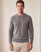 Classic Crew Neck Wool Sweater — Grey