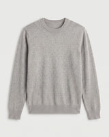 Classic Crew Neck Wool Sweater — Light grey