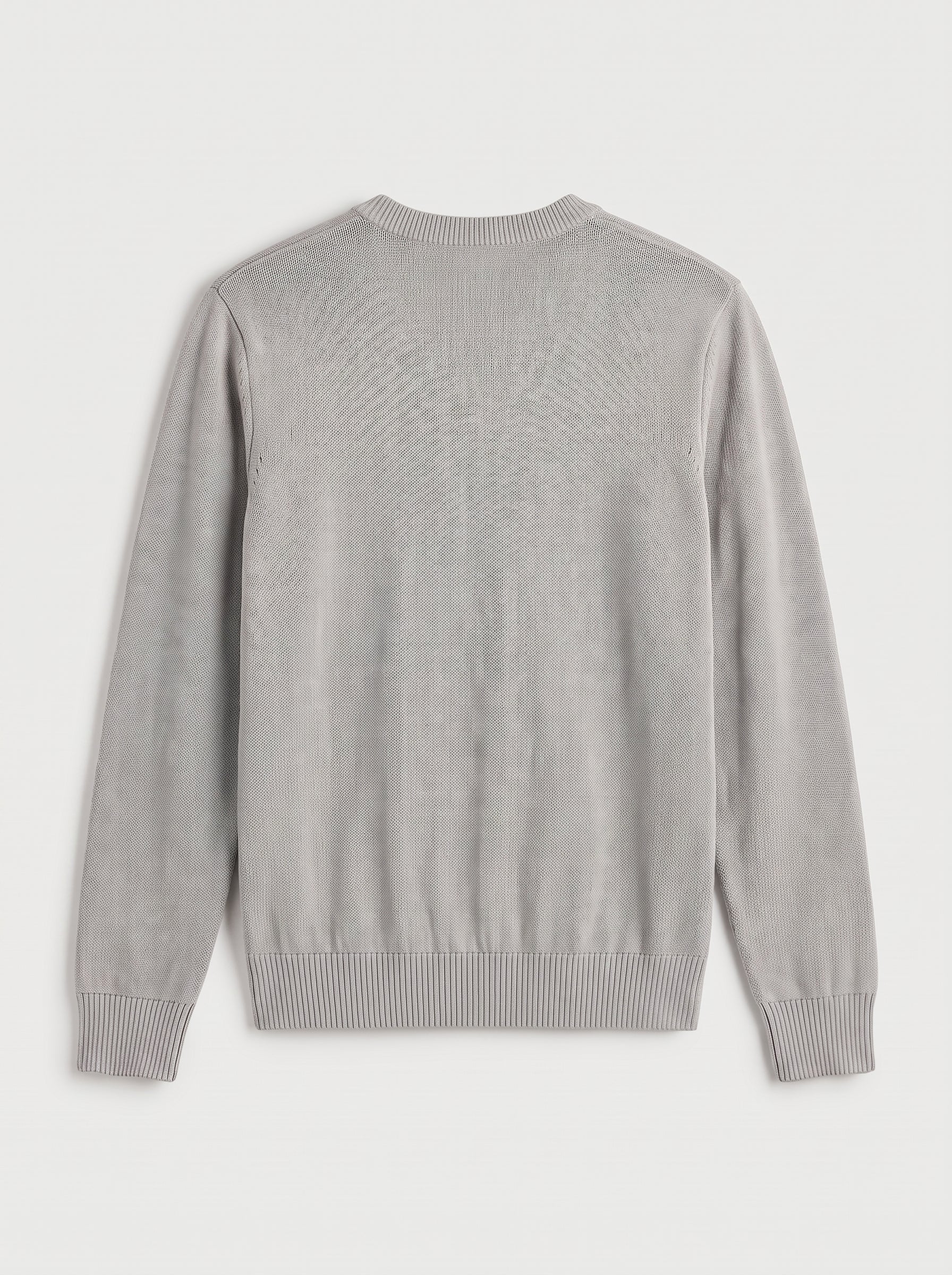 Classic Crew Neck Wool Sweater — Light grey