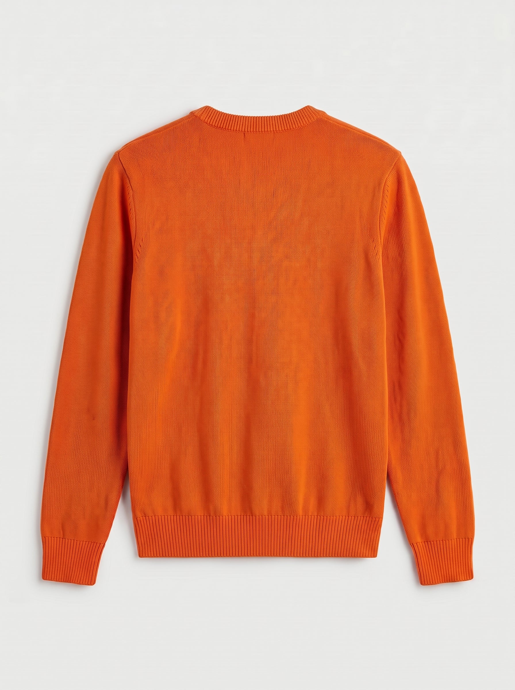 Classic Crew Neck Wool Sweater — Orange