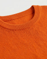 Classic Crew Neck Wool Sweater — Orange