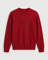 Classic Crew Neck Wool Sweater — Red