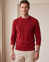 Classic Crew Neck Wool Sweater — Red