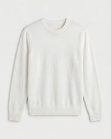 Classic Crew Neck Wool Sweater — White