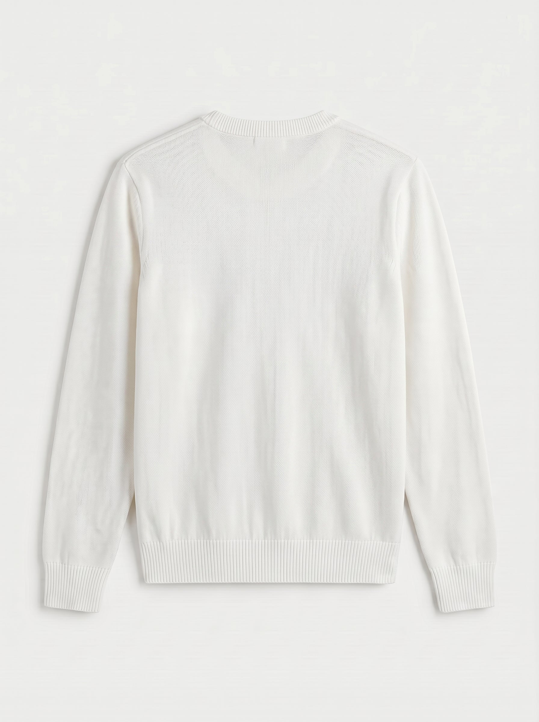 Classic Crew Neck Wool Sweater — White