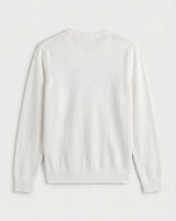 Classic Crew Neck Wool Sweater — White