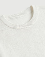 Classic Crew Neck Wool Sweater — White