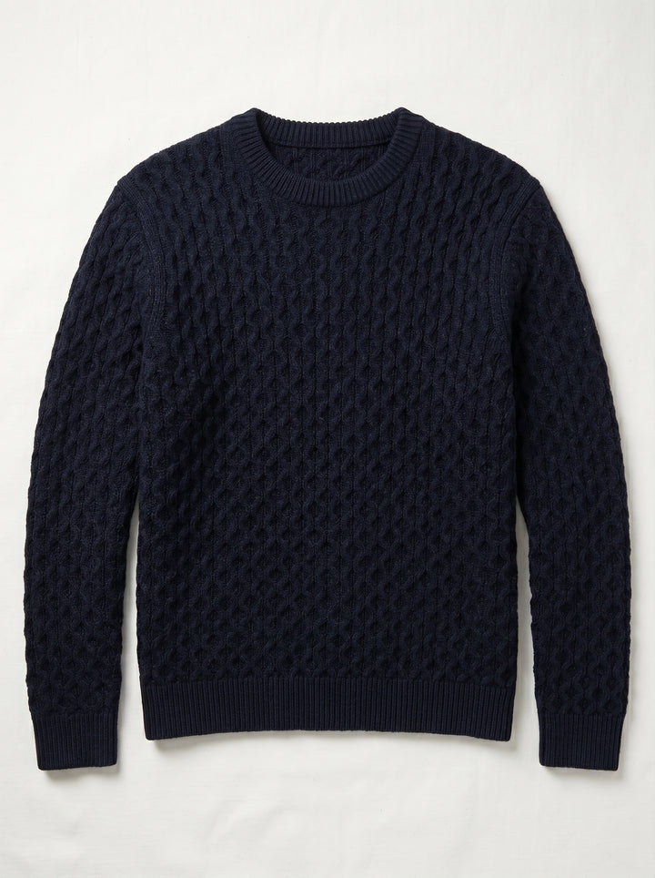 Men's Cable Knit Crew Neck Pullover alternate view