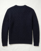 Men's Cable Knit Crew Neck Pullover — Navy — 02