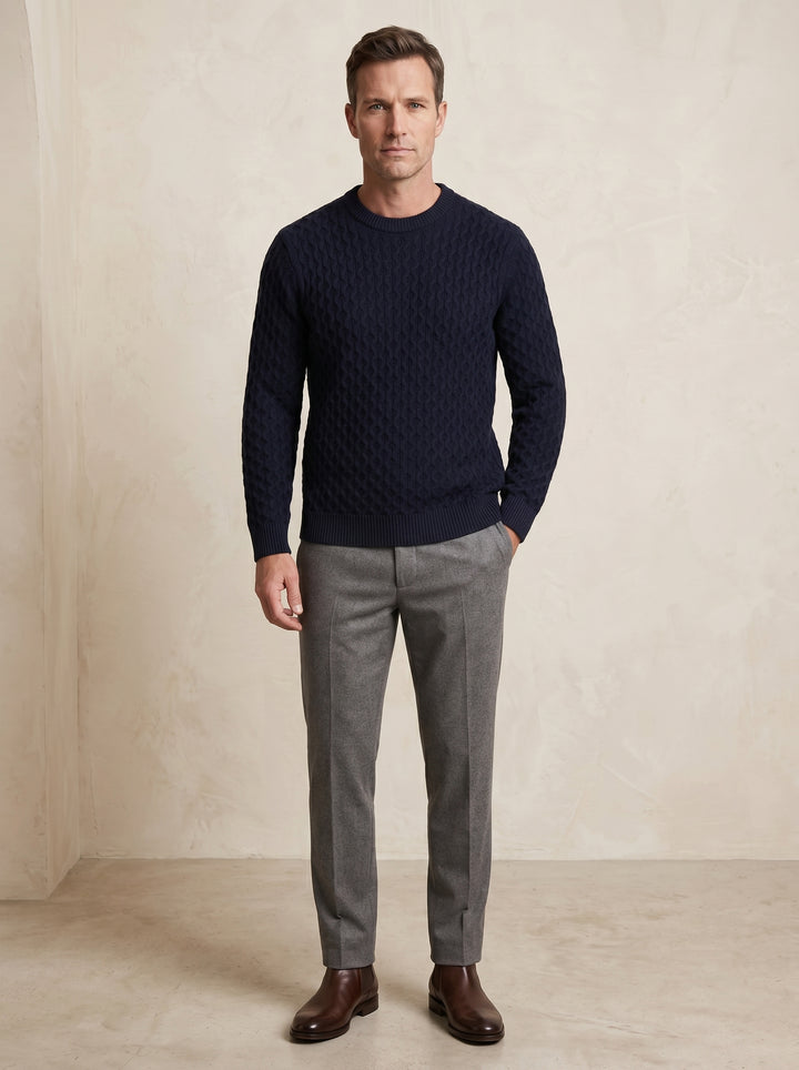 Men's Cable Knit Crew Neck Pullover candidate collection image