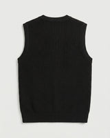Sleeveless V-Neck Vest — Black