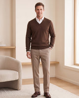 Sleeveless V-Neck Vest — Chocolate