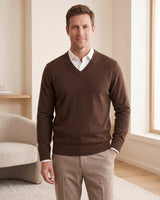 Sleeveless V-Neck Vest — Chocolate