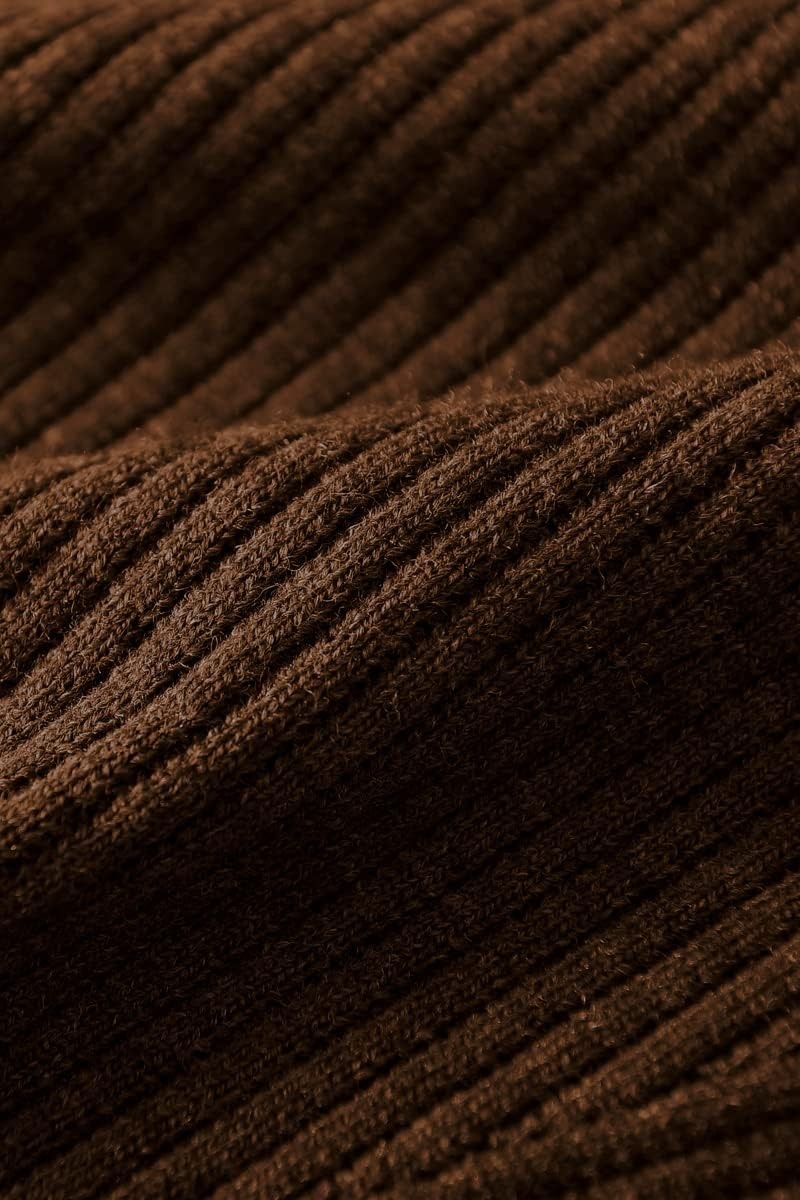 ZHILIFS men's sleeveless V-neck ribbed sweater vest in Chocolate