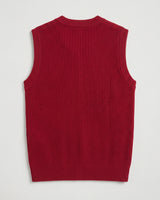 Sleeveless V-Neck Vest — Crimson
