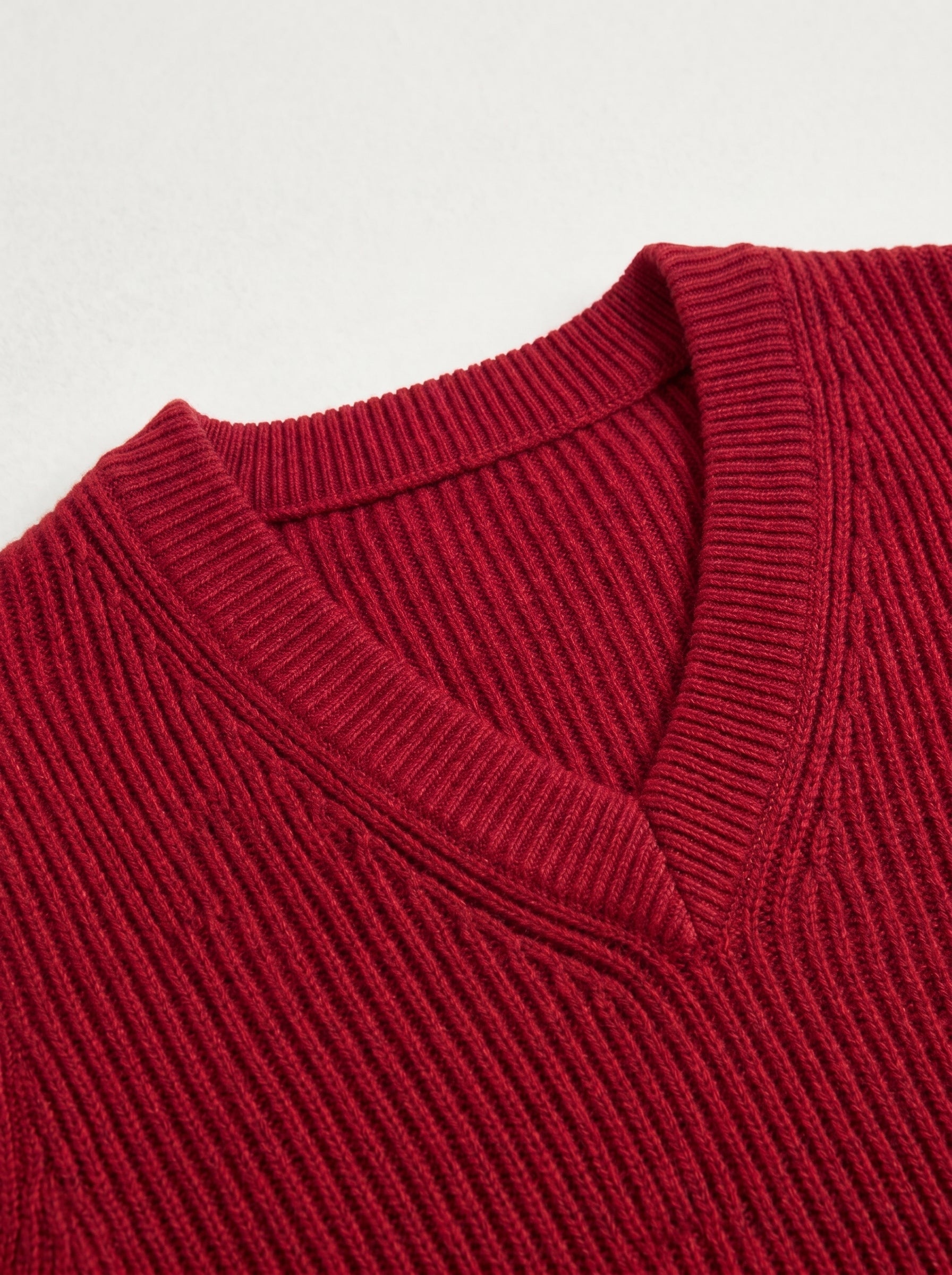 Sleeveless V-Neck Vest — Crimson