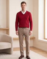 Sleeveless V-Neck Vest — Crimson