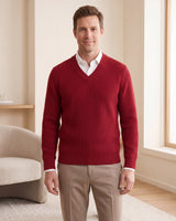 Sleeveless V-Neck Vest — Crimson