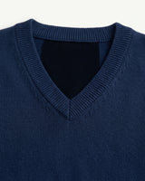 Sleeveless V-Neck Vest — Dark blue
