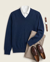 Sleeveless V-Neck Vest — Dark blue