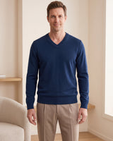 Sleeveless V-Neck Vest — Dark blue
