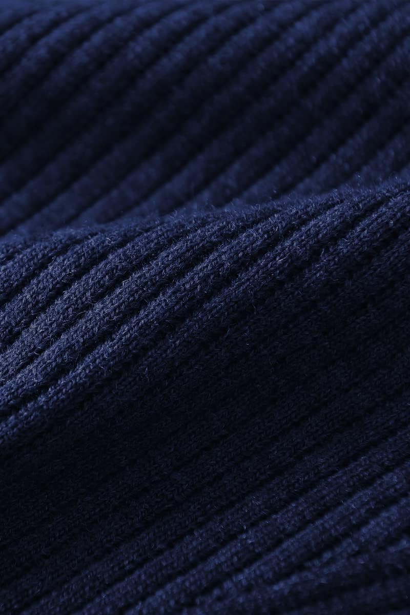 ZHILIFS men's sleeveless V-neck ribbed sweater vest in Dark blue