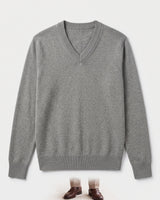 Sleeveless V-Neck Vest — Grey