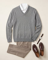 Sleeveless V-Neck Vest — Grey
