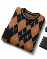 Checkered Crew Neck Sweater — Multicolor