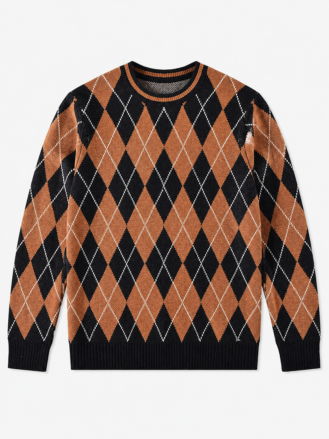 Checkered Crew Neck Sweater — Multicolor