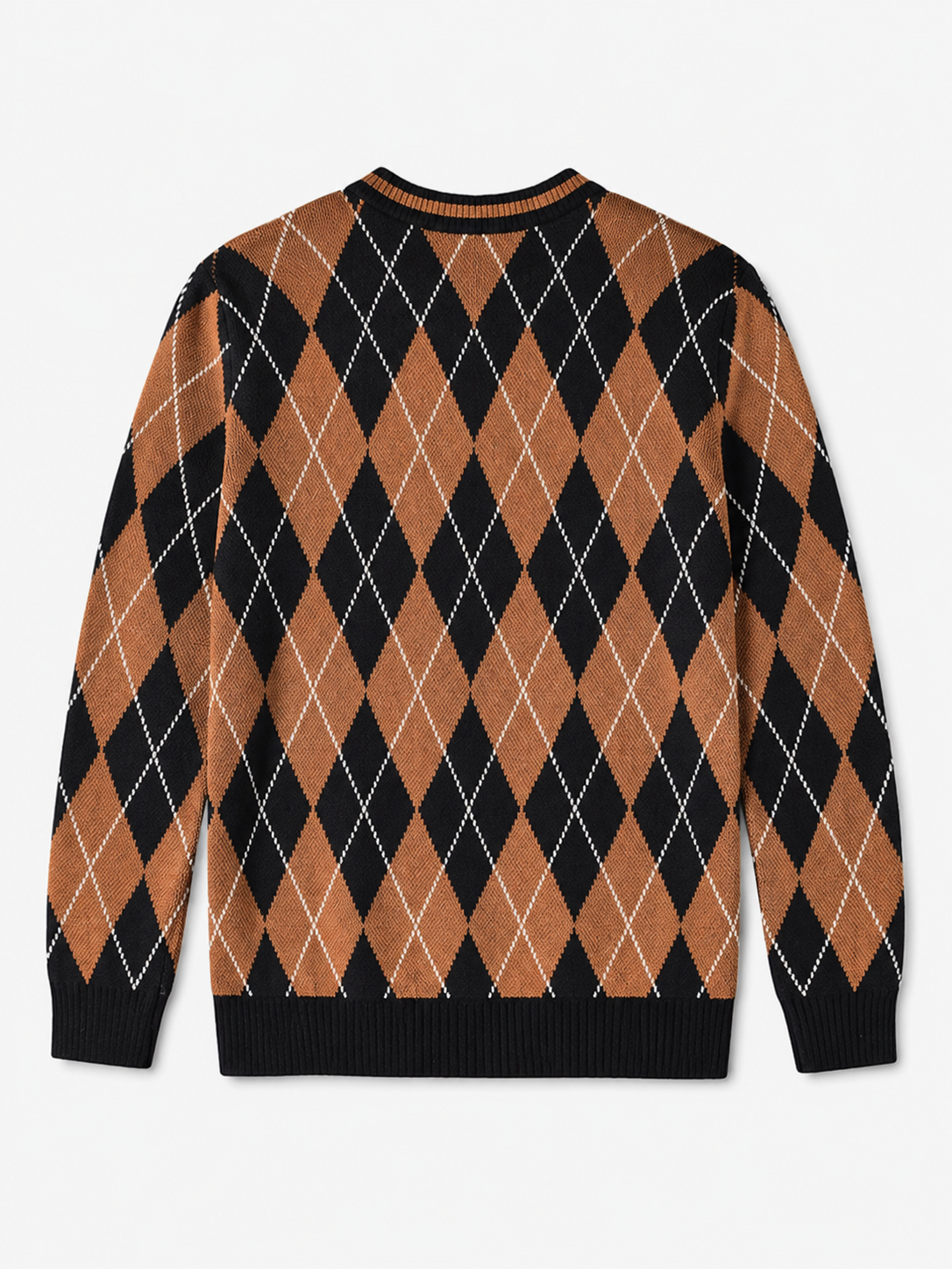 Checkered Crew Neck Sweater — Multicolor