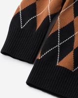 Checkered Crew Neck Sweater — Multicolor