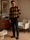 Checkered Crew Neck Sweater