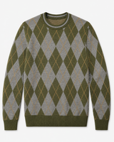Checkered Crew Neck Sweater — Olive